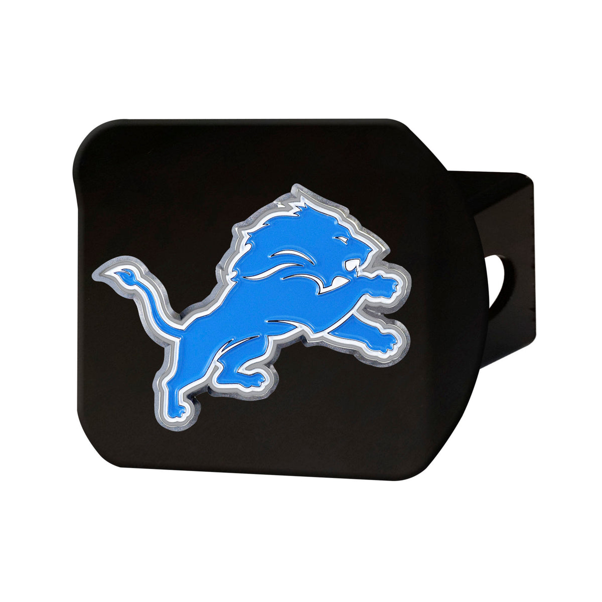 NFL Detroit Lions Logo Brands Color on Black Hitch Cover