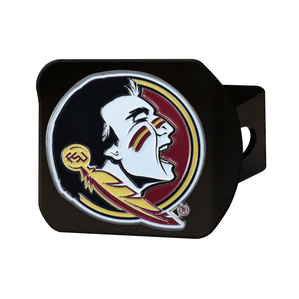 NCAA Florida State Seminoles Logo Brands Color on Black Hitch Cover