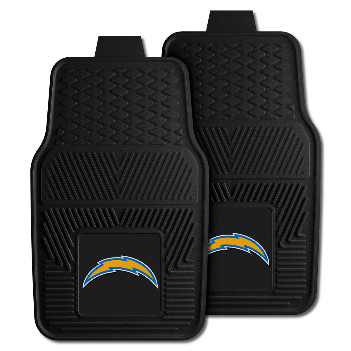 NFL Los Angeles Chargers Logo Brands 2-Pack Vinyl Car Mat Set