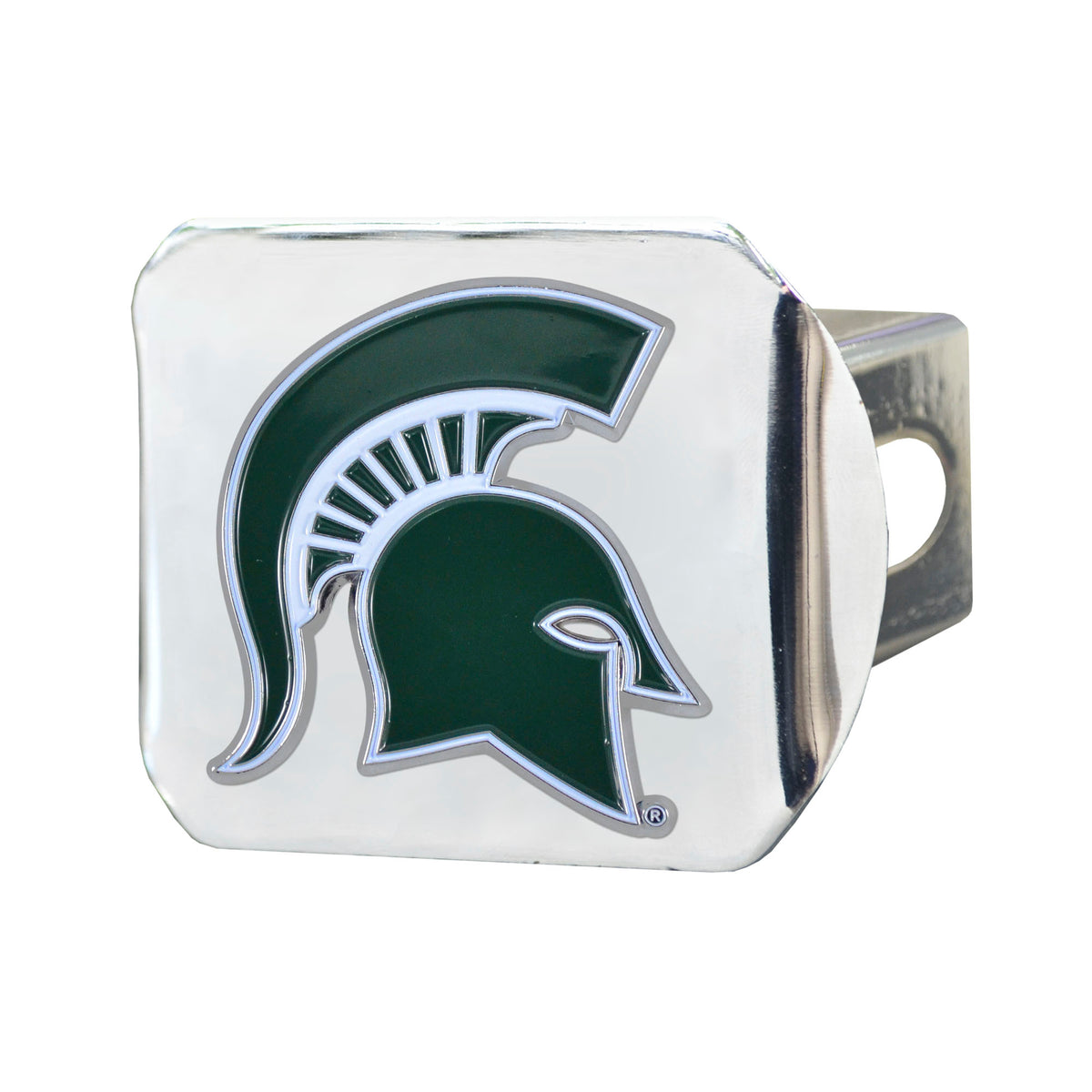 NCAA Michigan State Spartans Logo Brands Color on Chrome Hitch Cover
