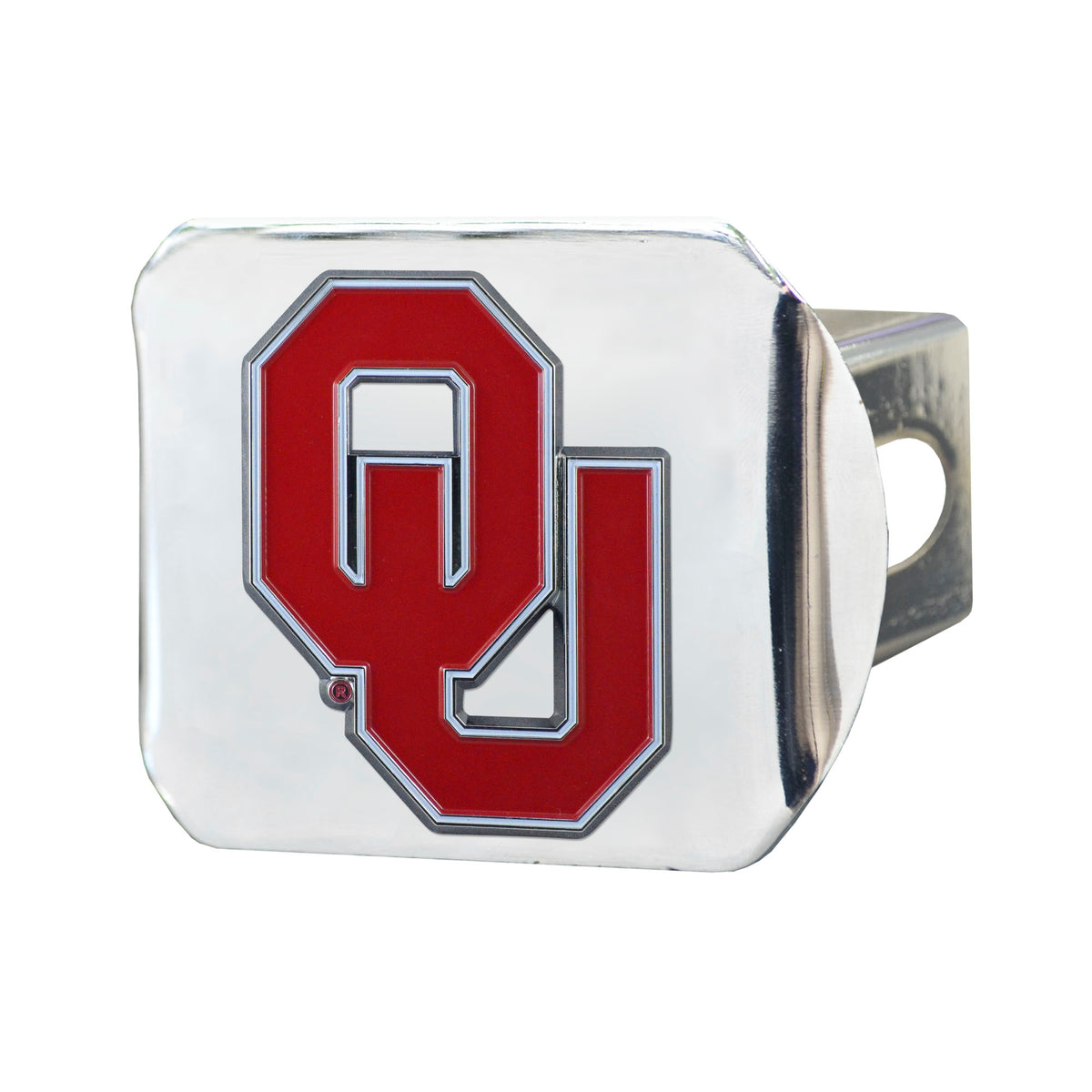 NCAA Oklahoma Sooners Logo Brands Color on Chrome Hitch Cover