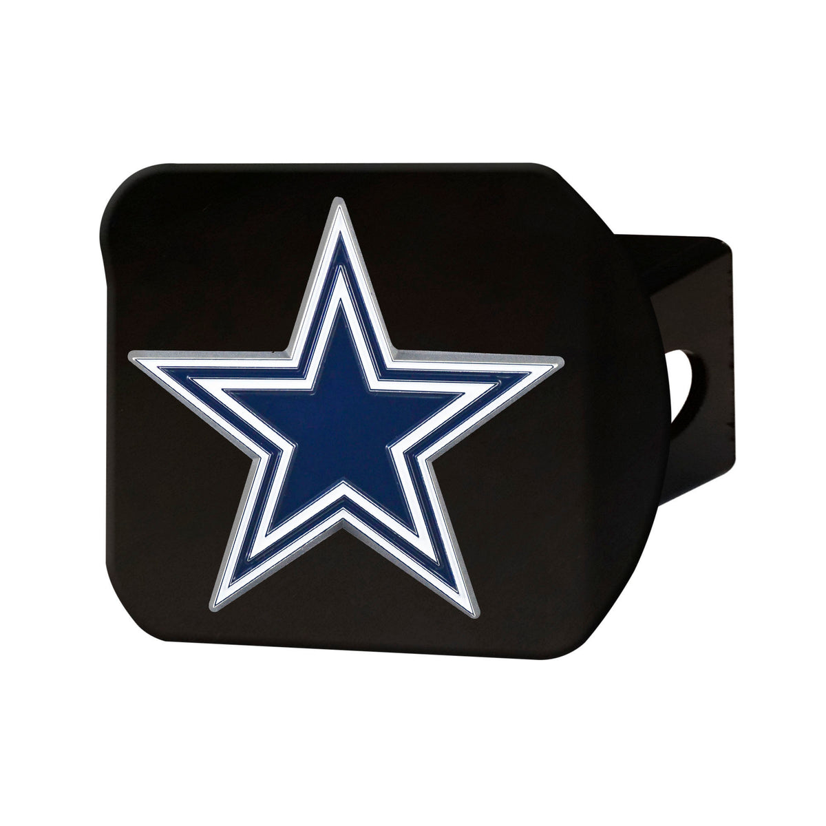 NFL Dallas Cowboys Logo Brands Color on Black Hitch Cover