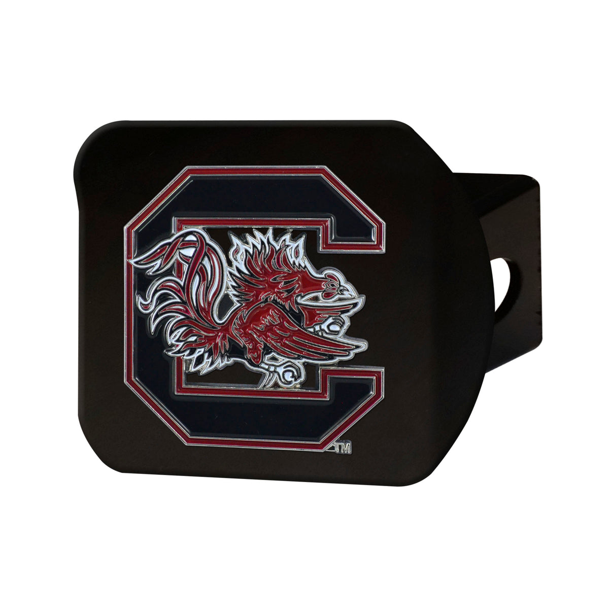 NCAA South Carolina Gamecocks Logo Brands Color on Black Hitch Cover