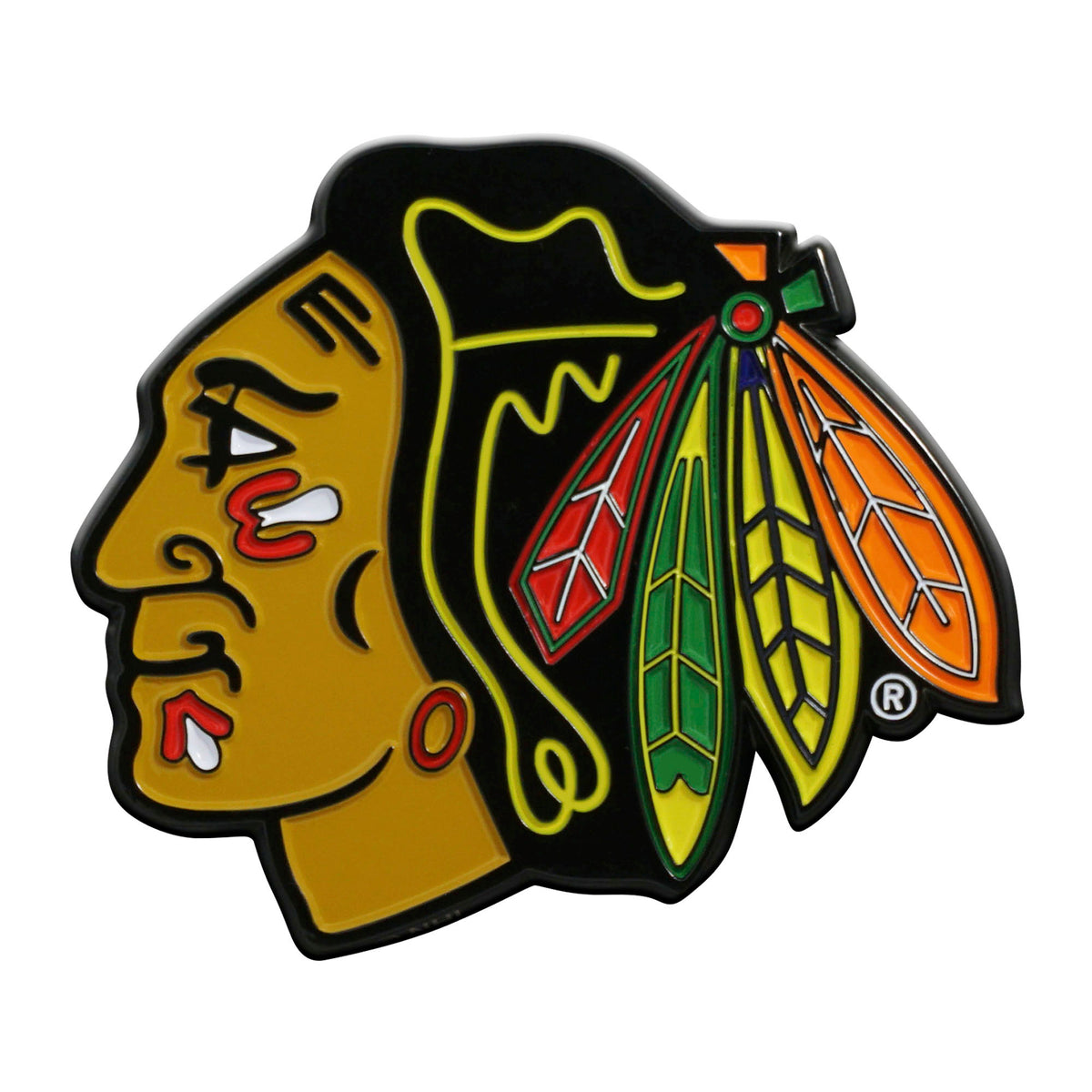 NHL Chicago Blackhawks Logo Brands Color Metal Emblem