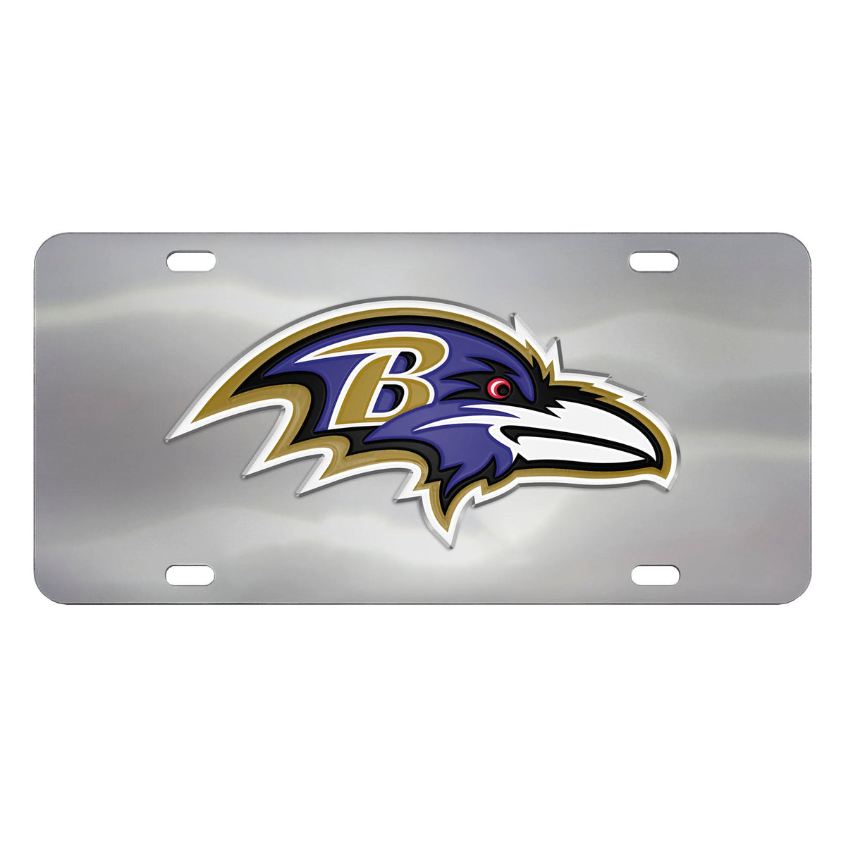 NFL Baltimore Ravens Logo Brands Chrome Diecast License Plate