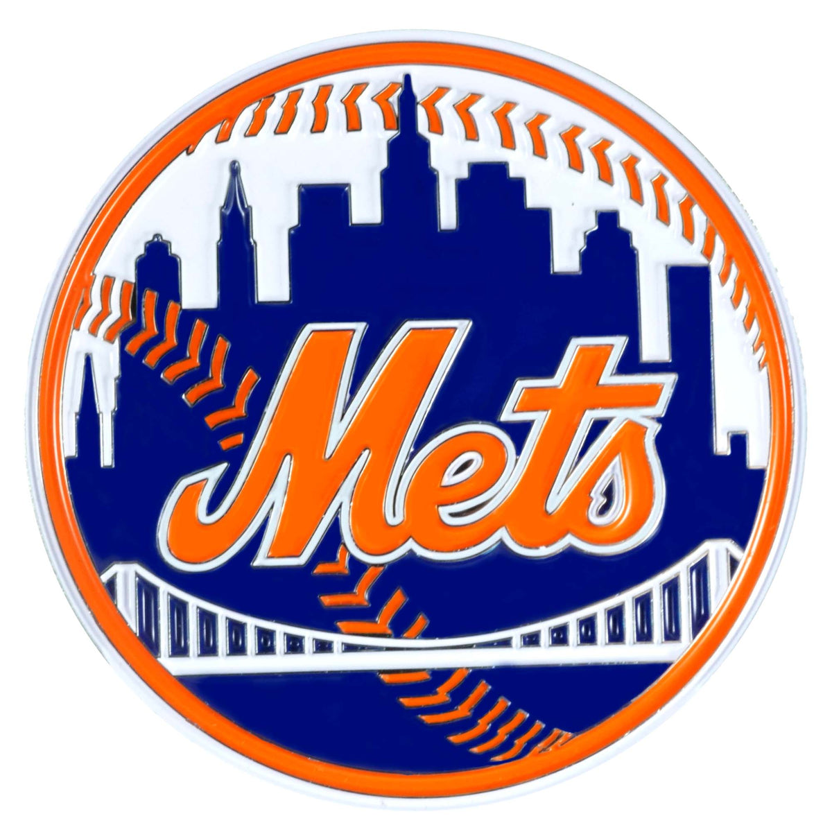 MLB New York Mets Logo Brands Color Metal Emblem