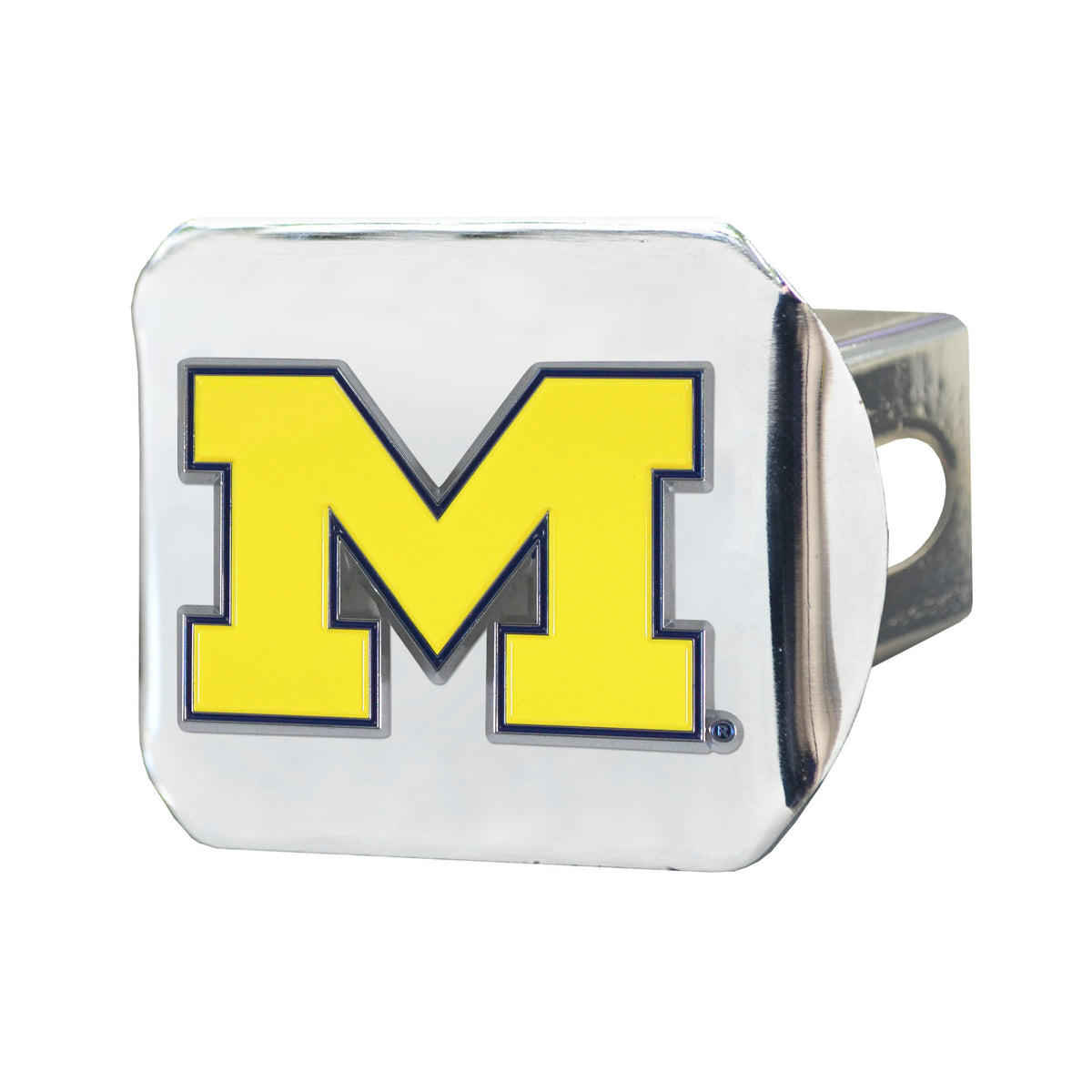 NCAA Michigan Wolverines Logo Brands Color on Chrome Hitch Cover