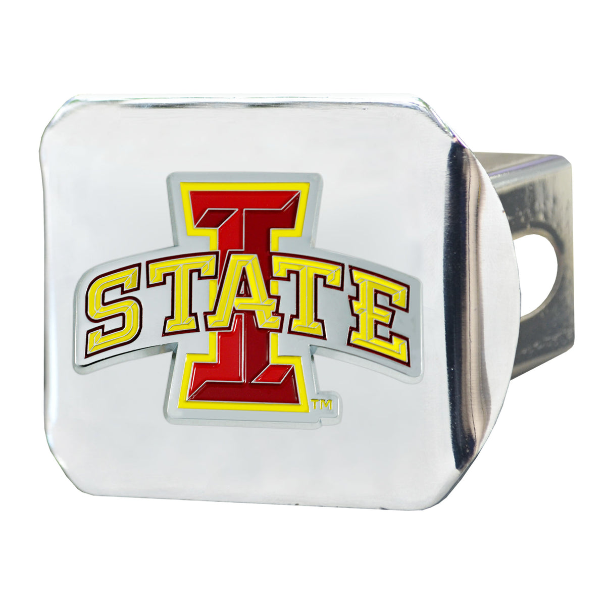 NCAA Iowa State Cyclones Logo Brands Color on Chrome Hitch Cover