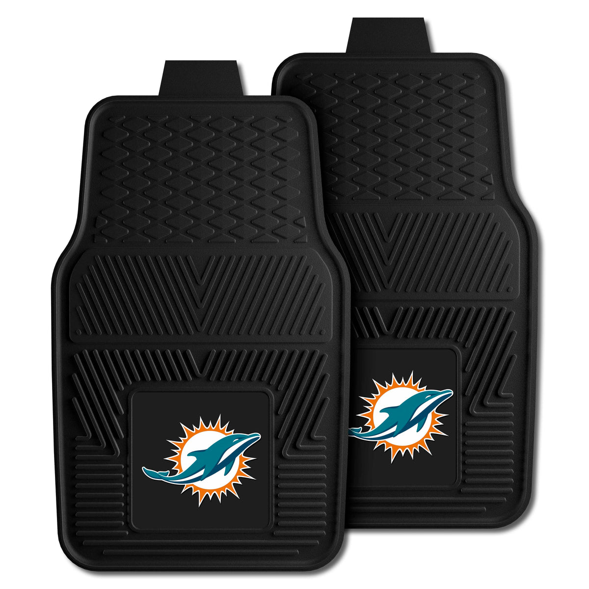 NFL NFL Miami Dolphins Logo Brands 2-Pack Vinyl Car Mat Set