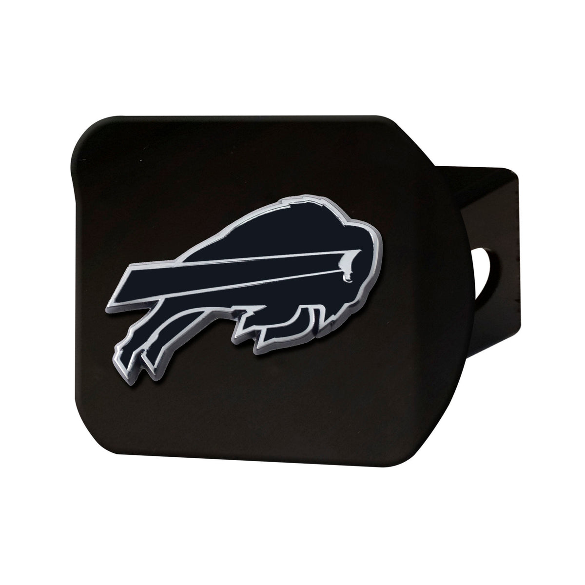 NFL Buffalo Bills Logo Brands Chrome on Black Hitch Cover