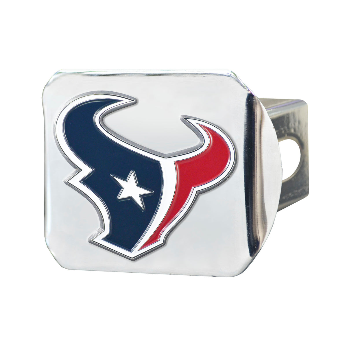 NFL Houston Texans Logo Brands Color on Chrome Hitch Cover
