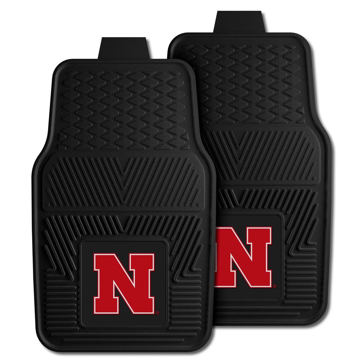 NCAA Nebraska Cornhuskers Logo Brands 2-Pack Vinyl Car Mat Set