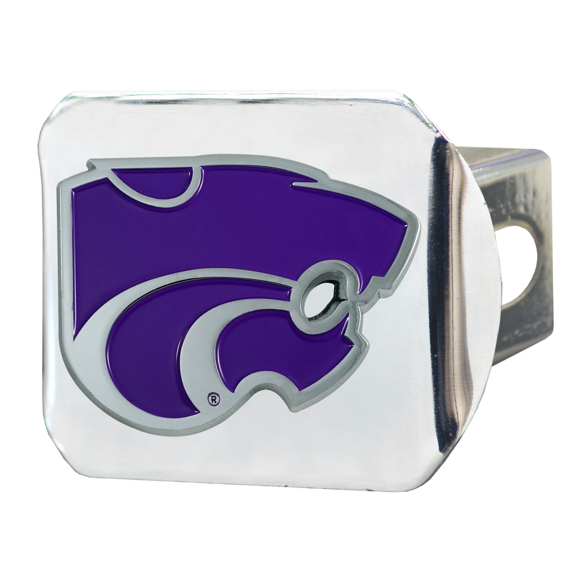 NCAA Kansas State Wildcats Logo Brands Color on Chrome Hitch Cover