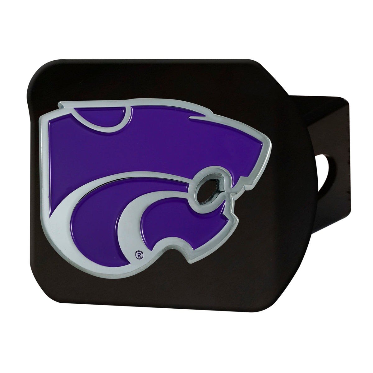 NCAA Kansas State Wildcats Logo Brands Color on Black Hitch Cover