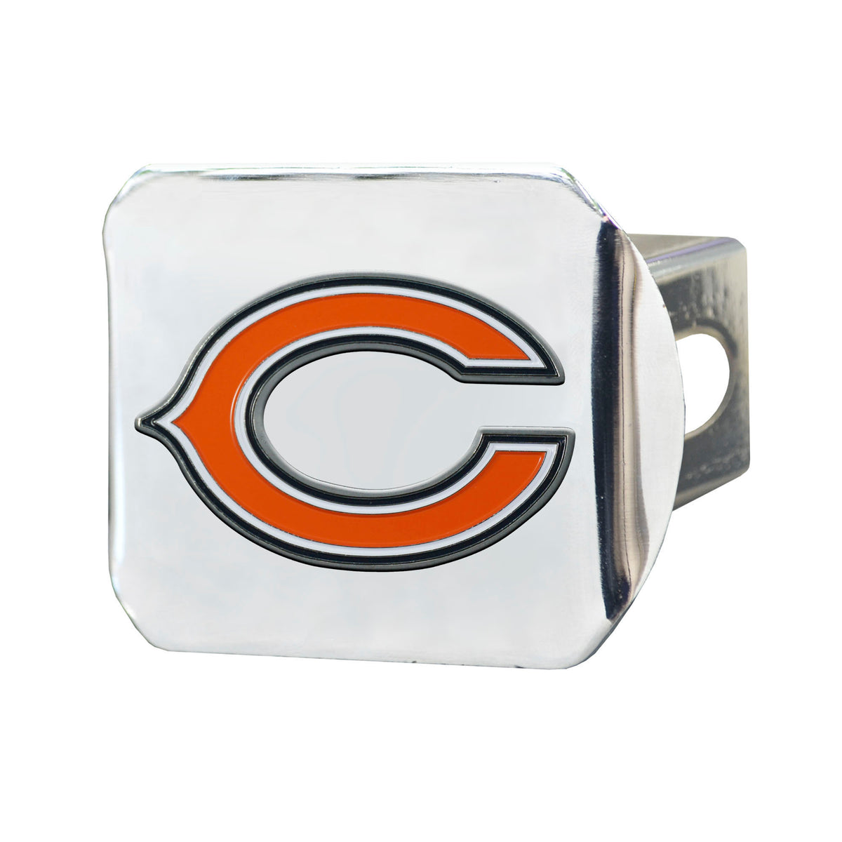 NFL Chicago Bears Logo Brands Color on Chrome Hitch Cover