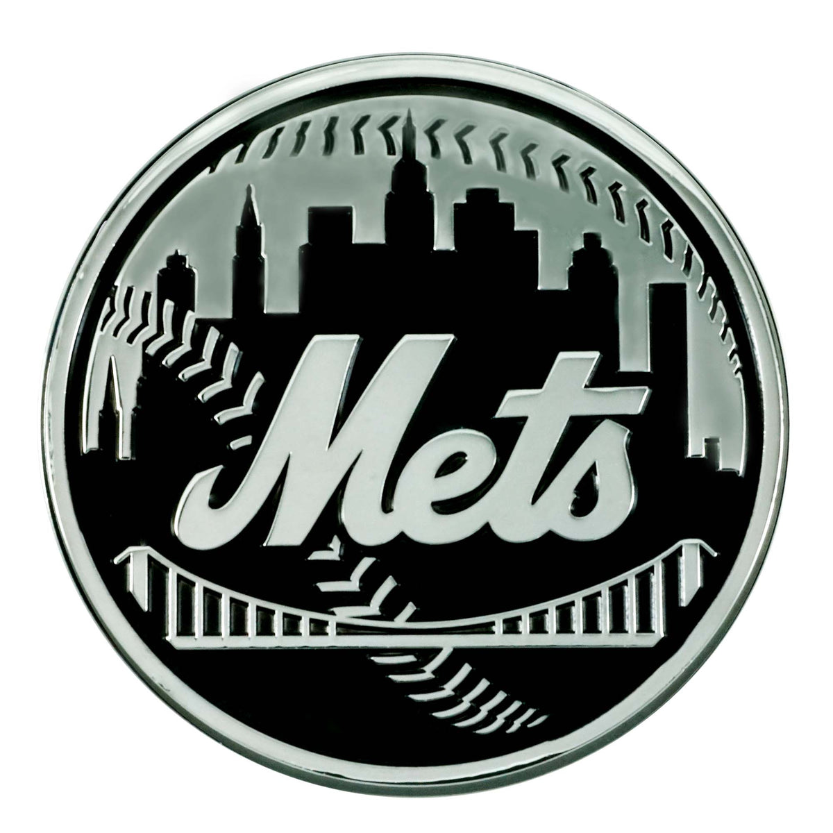 MLB New York Mets Logo Brands Chrome Metal Emblem