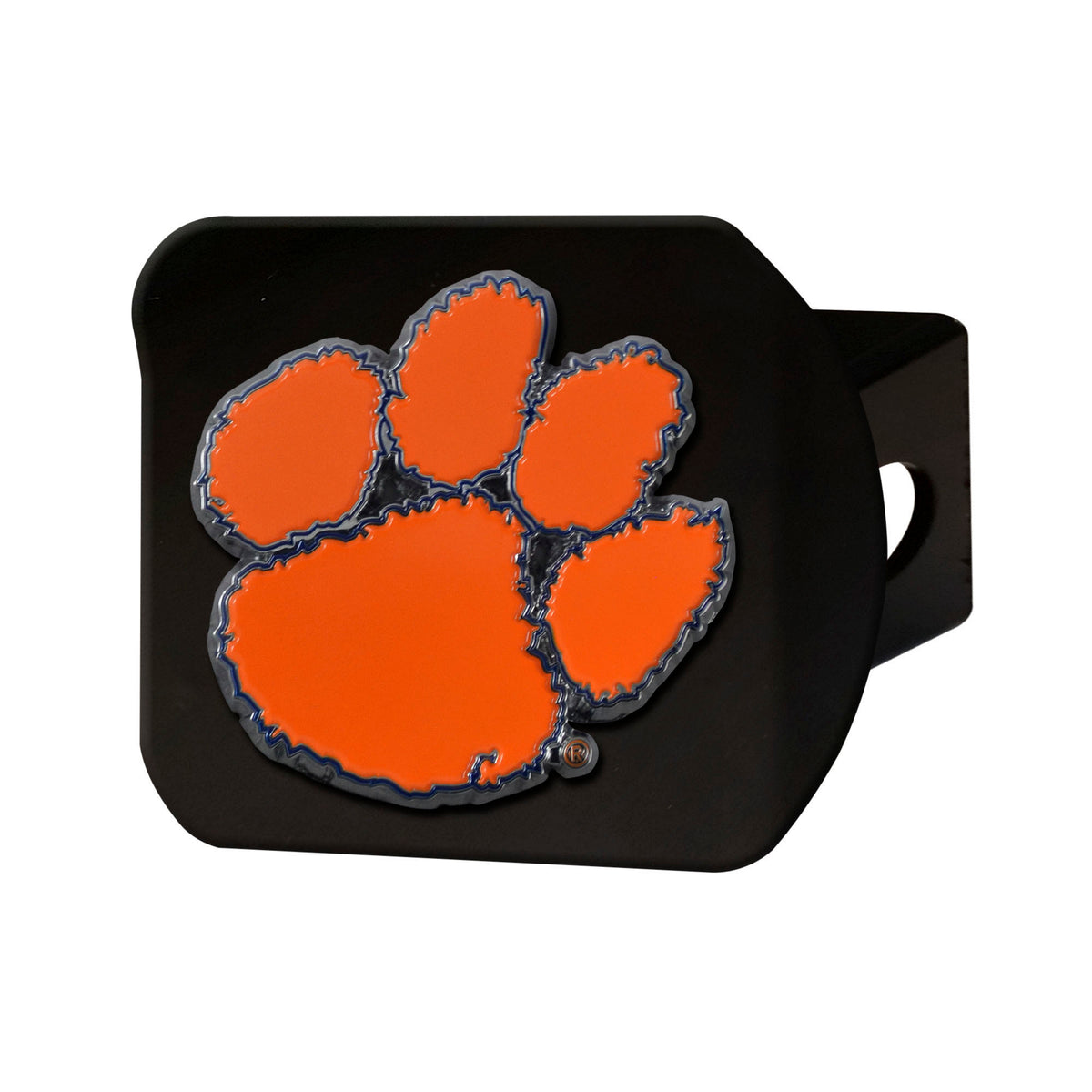NCAA Clemson Tigers Logo Brands Color on Black Hitch Cover