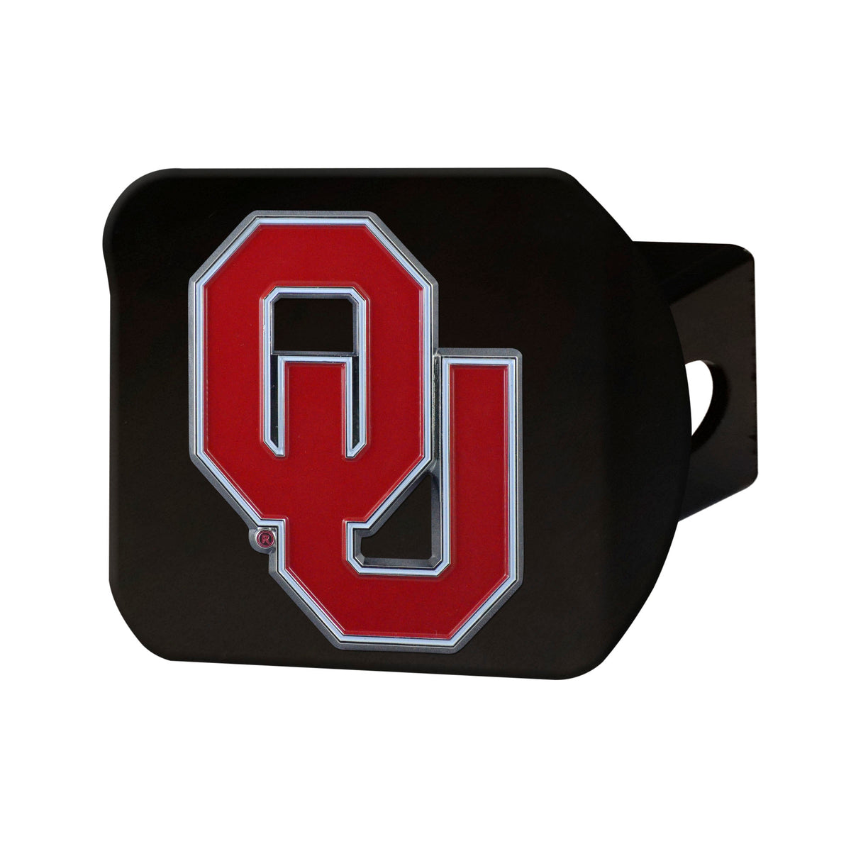 NCAA Oklahoma Sooners Logo Brands Color on Black Hitch Cover