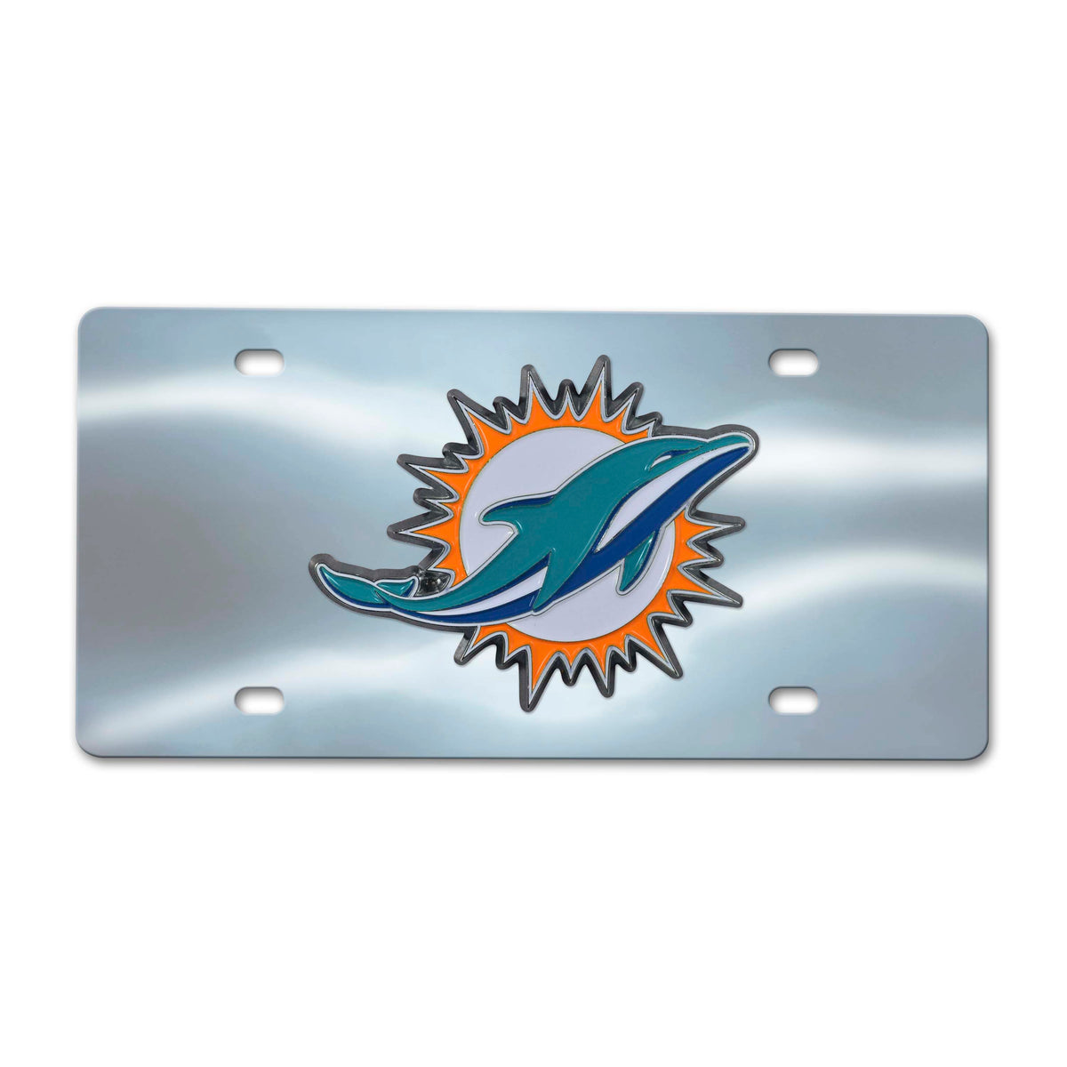 NFL Miami Dolphins Logo Brands Chrome Diecast License Plate