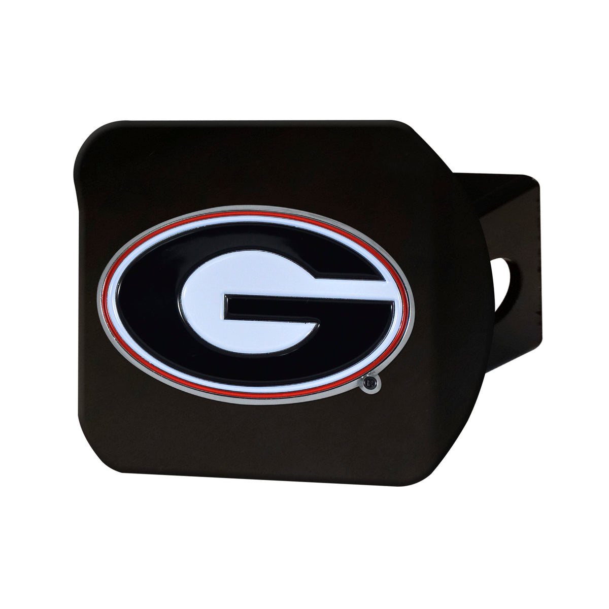NCAA Georgia Bulldogs Logo Brands Color on Black Hitch Cover
