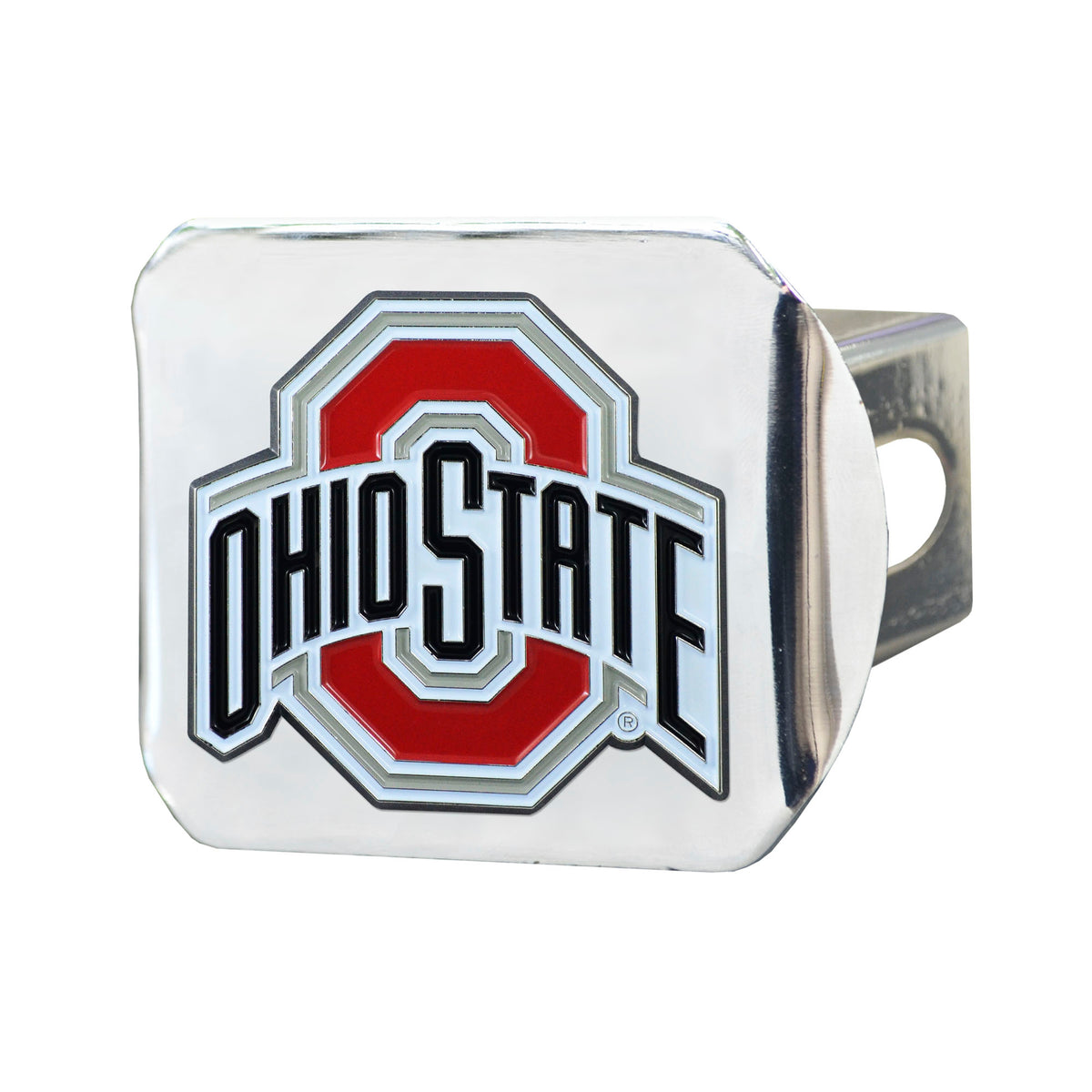 NCAA Ohio State Buckeyes Logo Brands Color on Chrome Hitch Cover