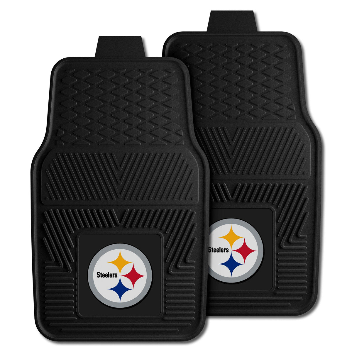 NFL NFL Pittsburgh Steelers Logo Brands 2-Pack Vinyl Car Mat Set