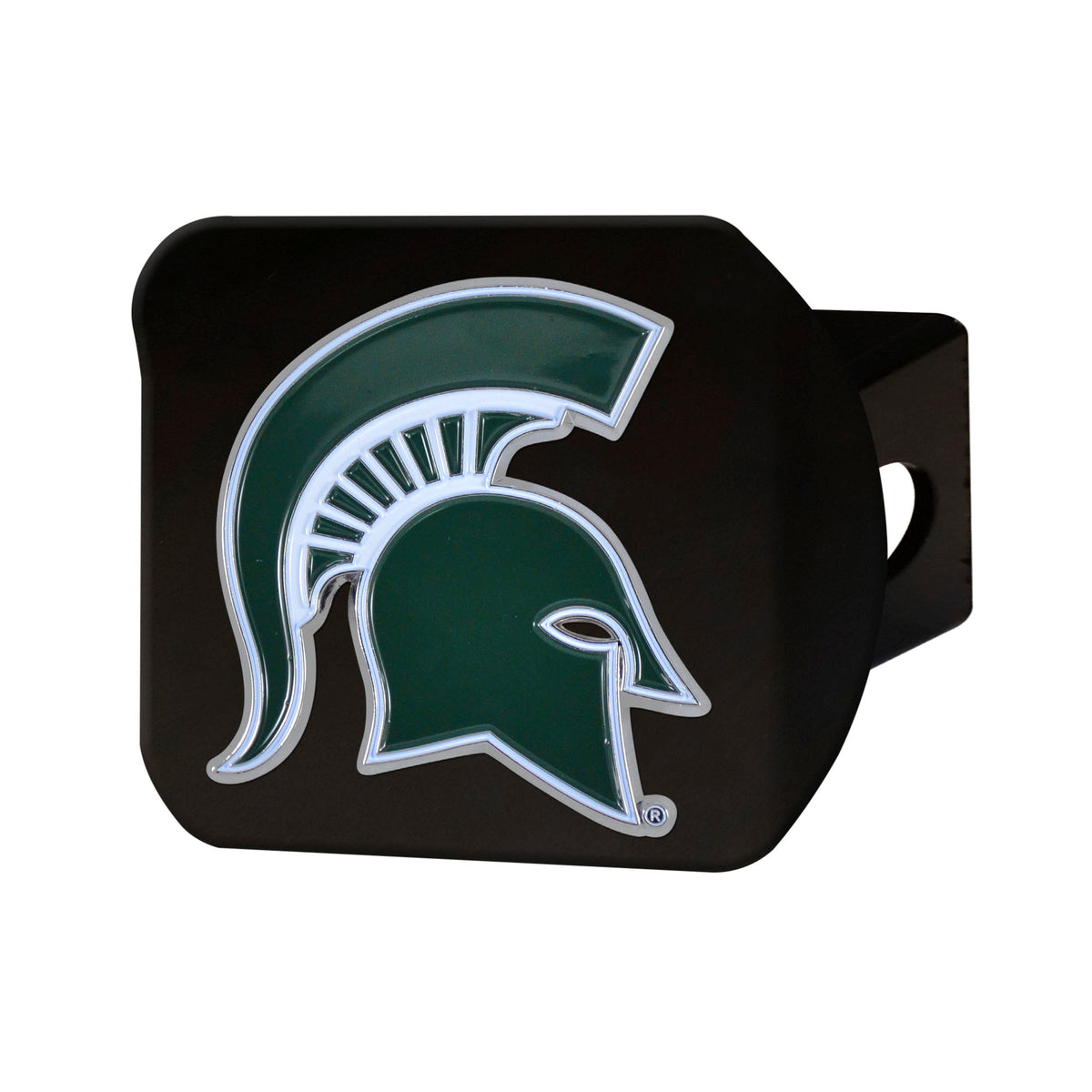 NCAA Michigan State Spartans Logo Brands Color on Black Hitch Cover