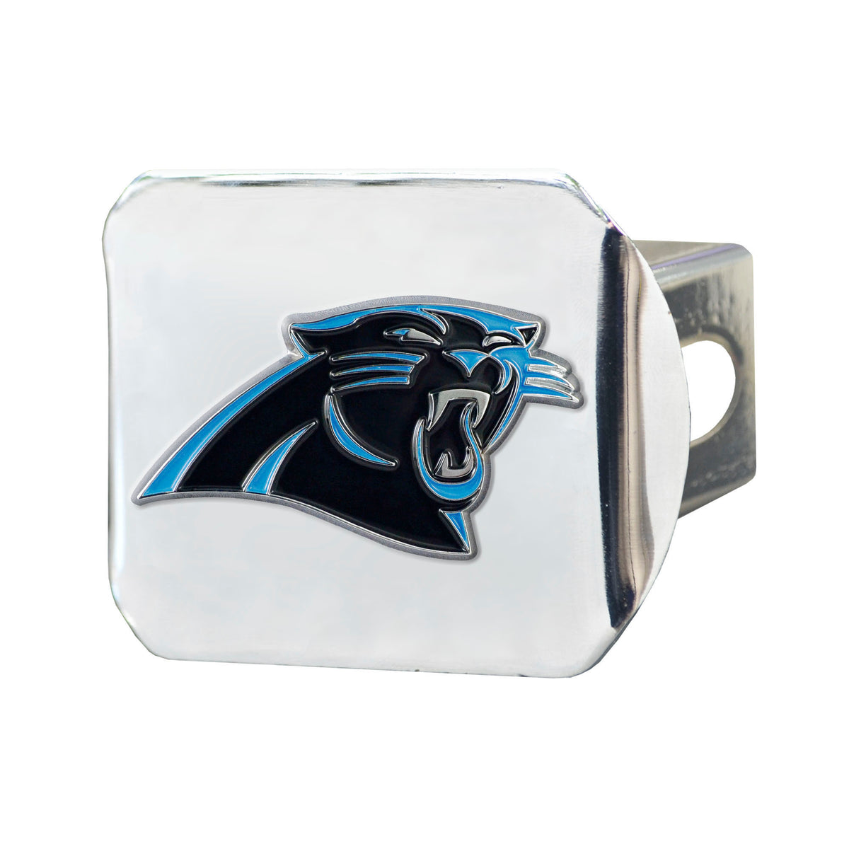 NFL Carolina Panthers Logo Brands Color on Chrome Hitch Cover
