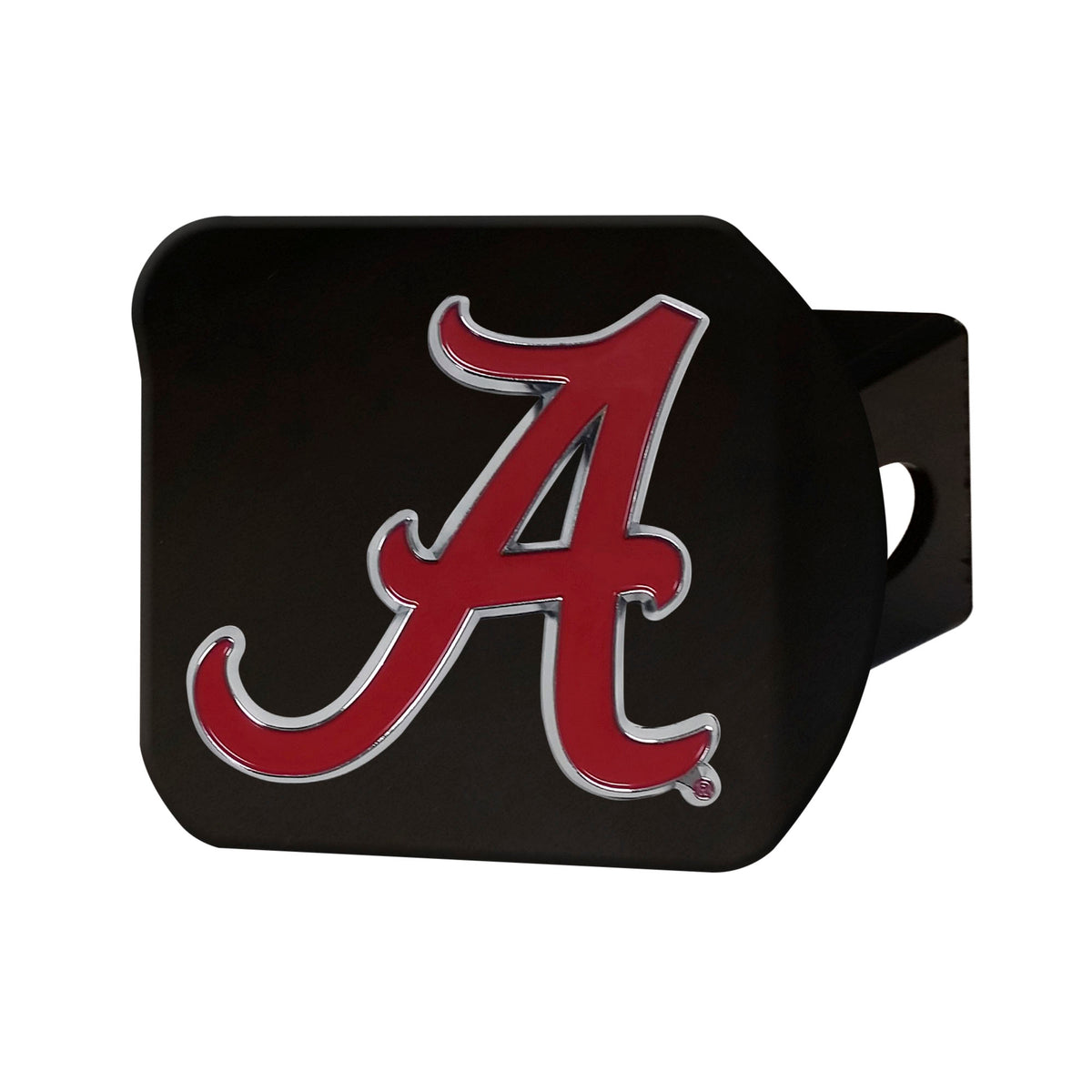NCAA Alabama Crimson Tide Logo Brands Color on Black Hitch Cover