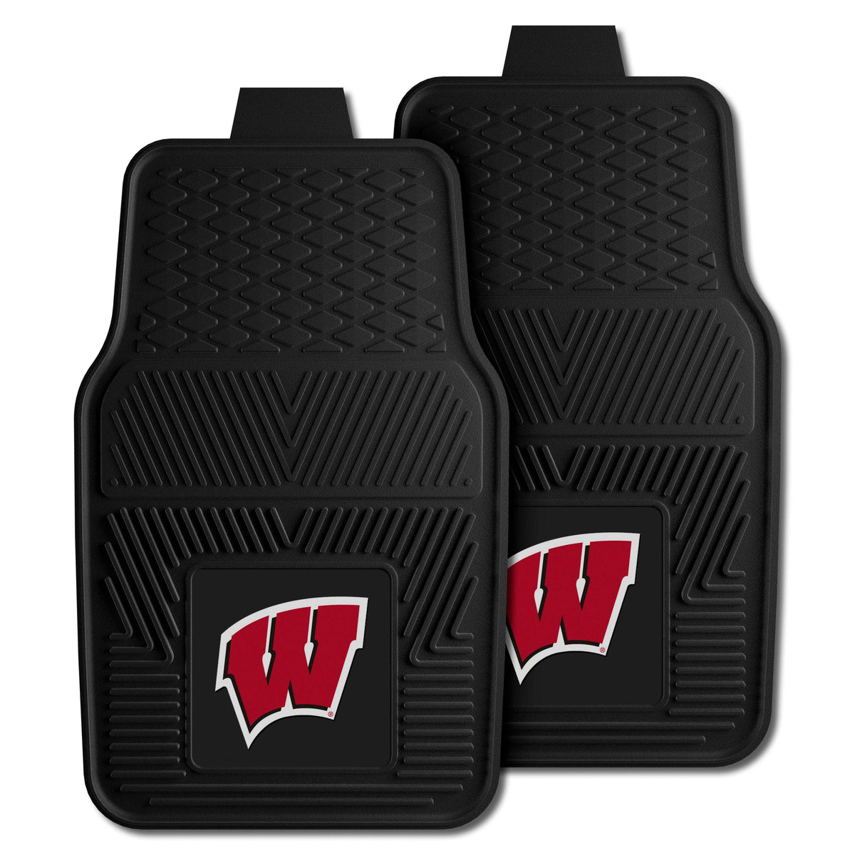 NCAA Wisconsin Badgers Logo Brands 2-Pack Vinyl Car Mat Set