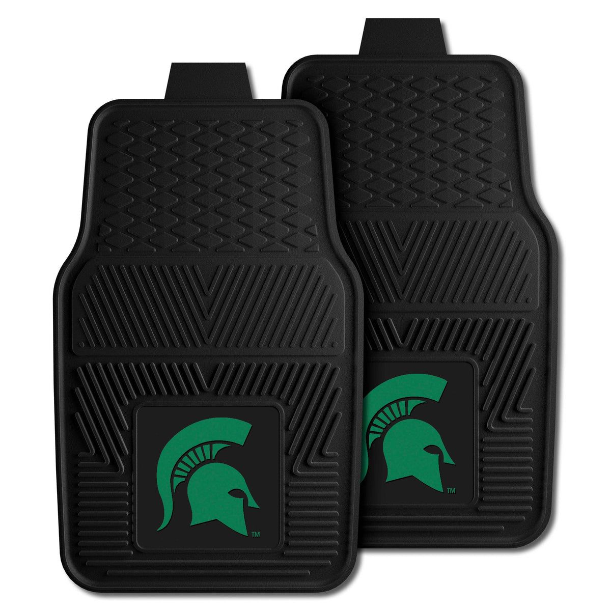 NCAA Michigan State Spartans Logo Brands 2-Pack Vinyl Car Mat Set