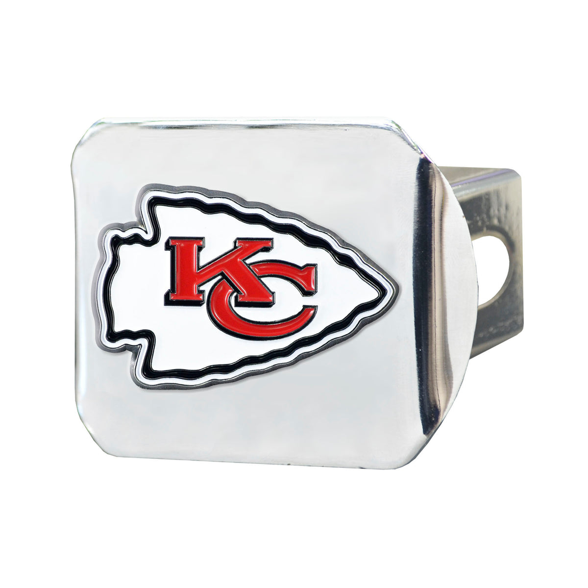 NFL Kansas City Chiefs Logo Brands Color on Chrome Hitch Cover