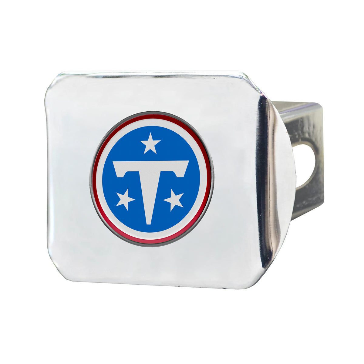 NFL Tennessee Titans Logo Brands Color on Chrome Hitch Cover