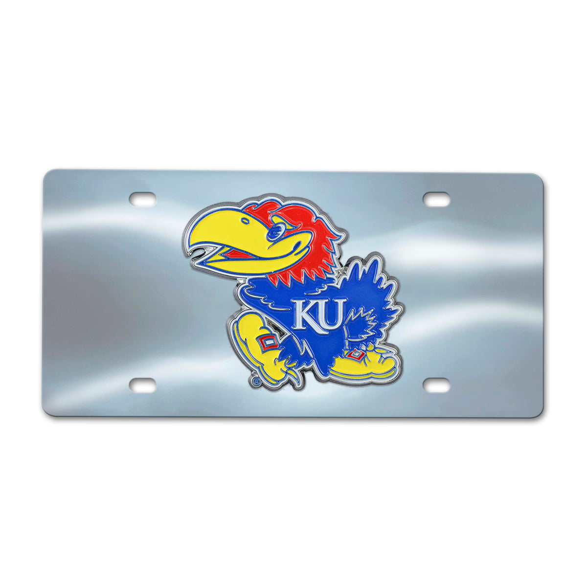 NCAA Kansas Jayhawks Logo Brands Chrome Diecast License Plate