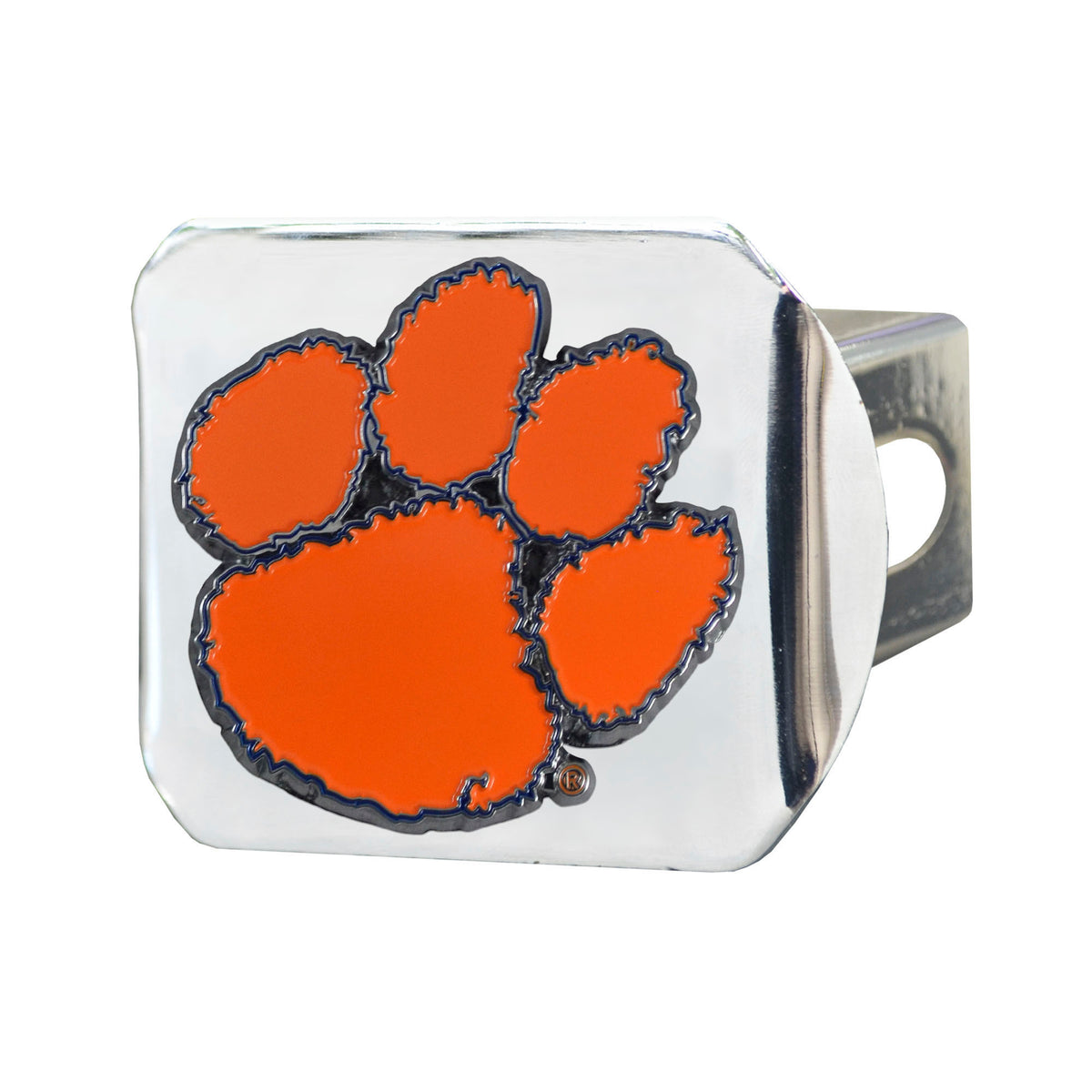 NCAA Clemson Tigers Logo Brands Color on Chrome Hitch Cover