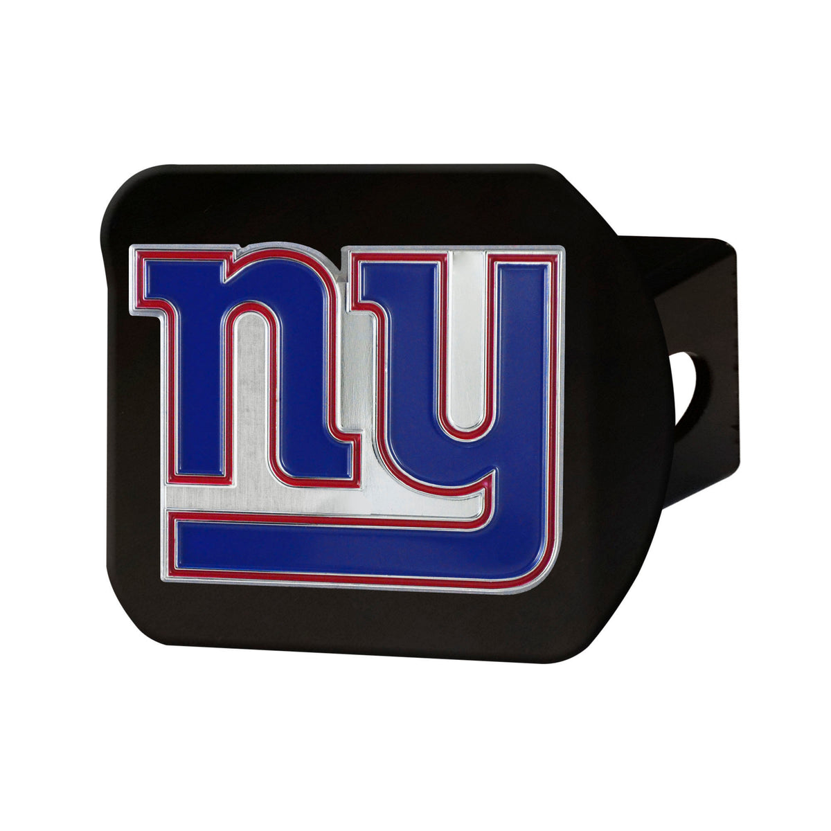 NFL New York Giants Logo Brands Color on Black Hitch Cover