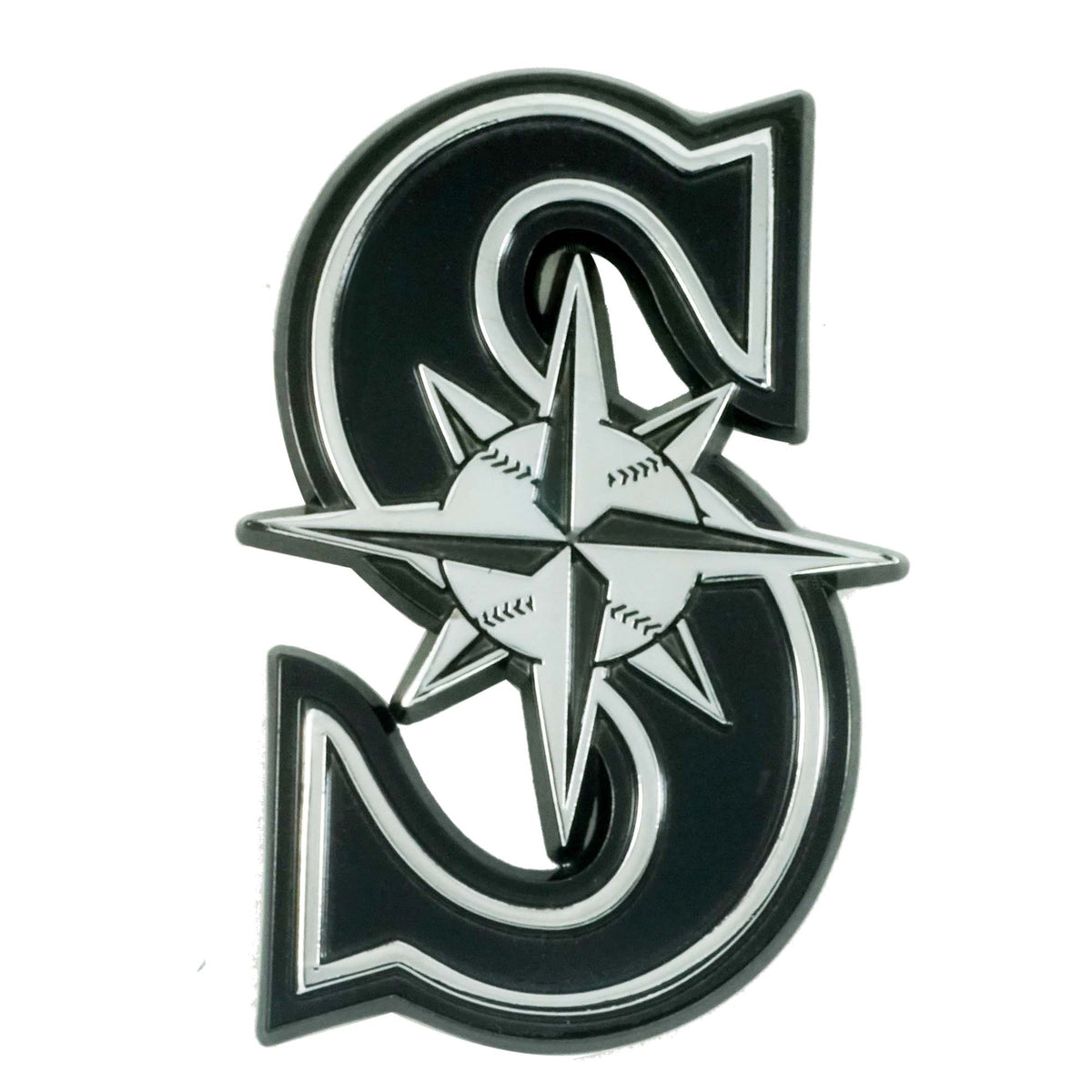 MLB Seattle Mariners Logo Brands Chrome Metal Emblem
