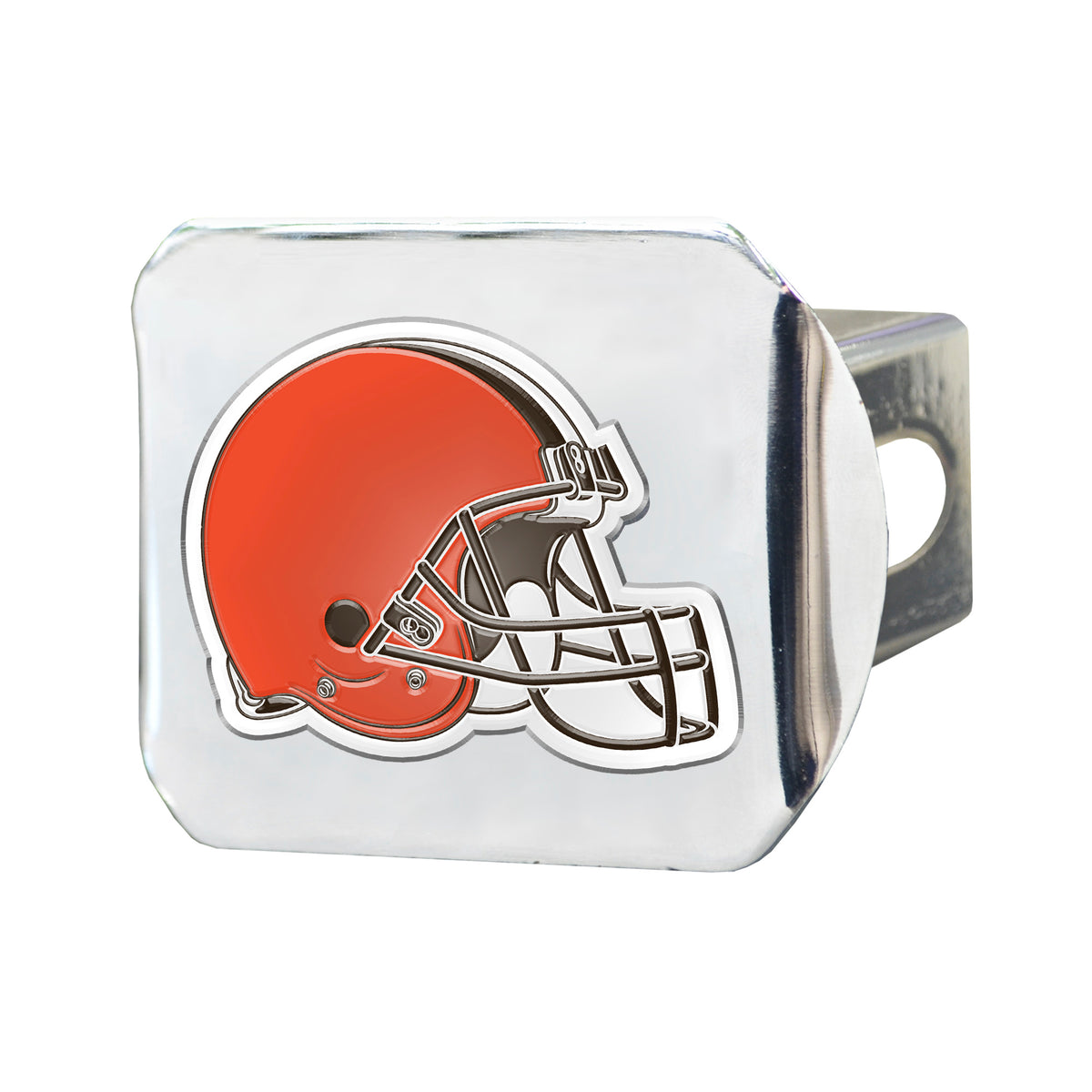 NFL Cleveland Browns Logo Brands Color on Chrome Hitch Cover