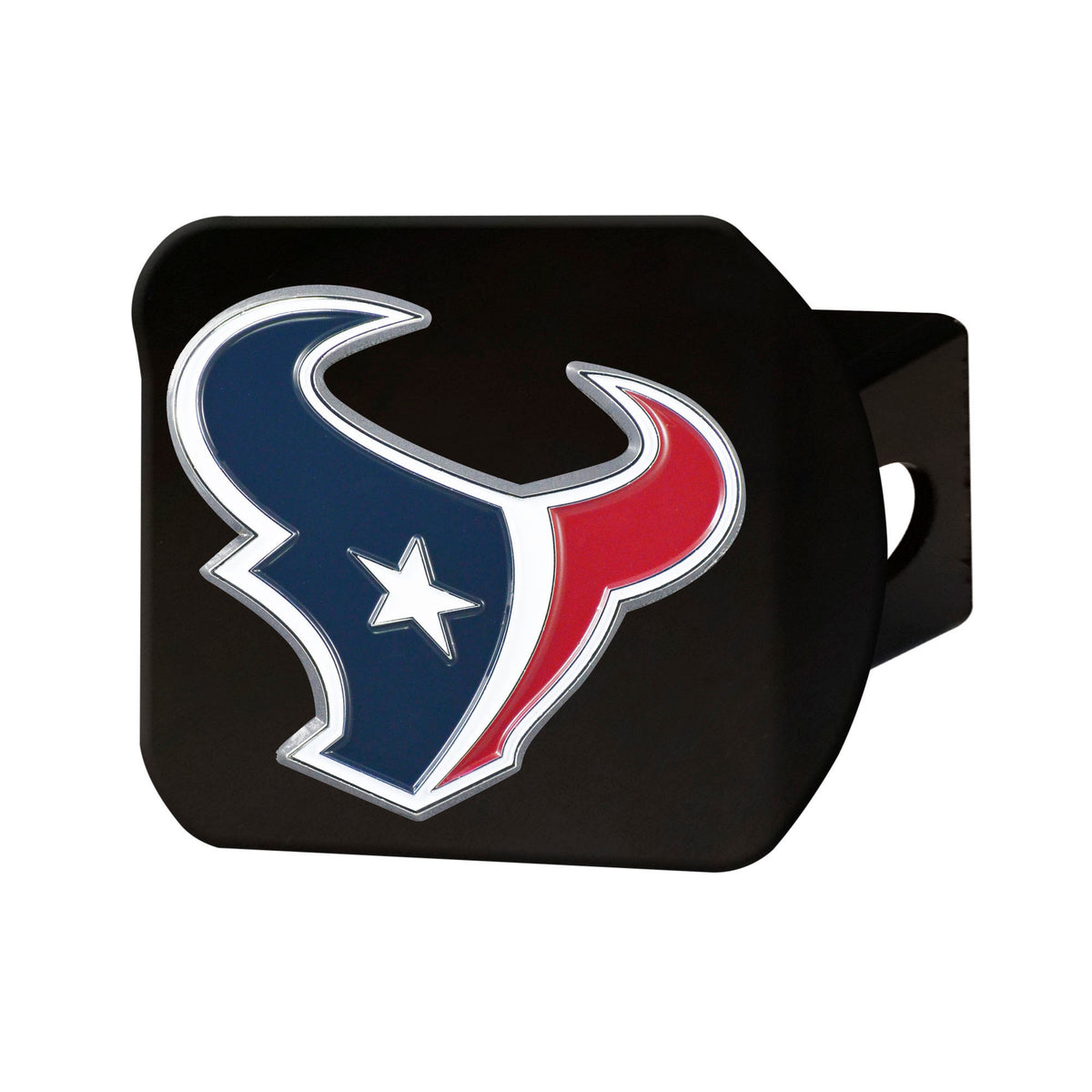 NFL Houston Texans Logo Brands Color on Black Hitch Cover