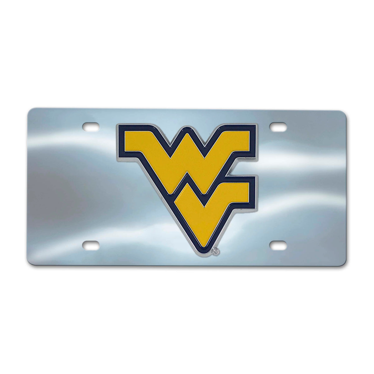 NCAA West Virginia Mountaineers Logo Brands Chrome Diecast License Plate