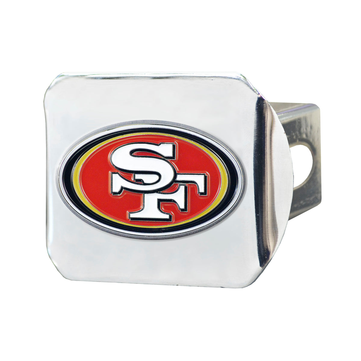 NFL San Francisco 49ers Logo Brands Color on Chrome Hitch Cover