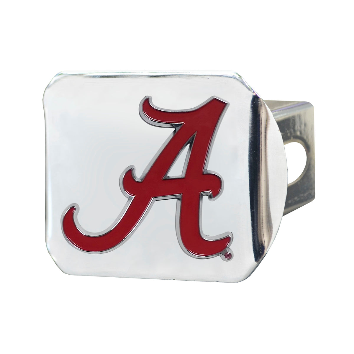 NCAA Alabama Crimson Tide Logo Brands Color on Chrome Hitch Cover