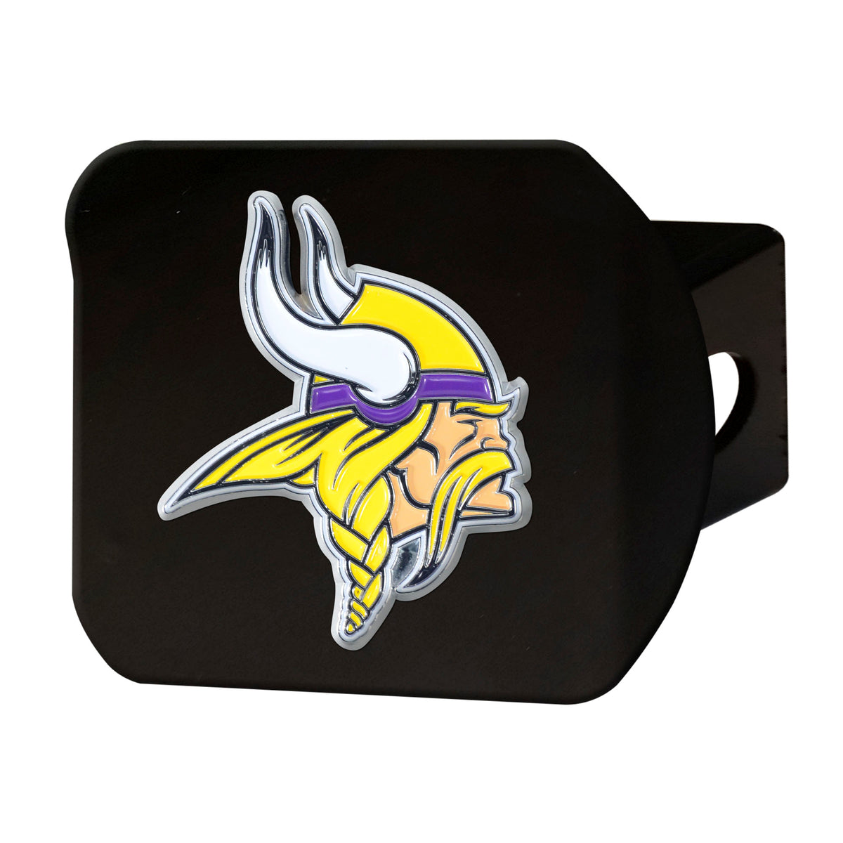 NFL Minnesota Vikings Logo Brands Color on Black Hitch Cover