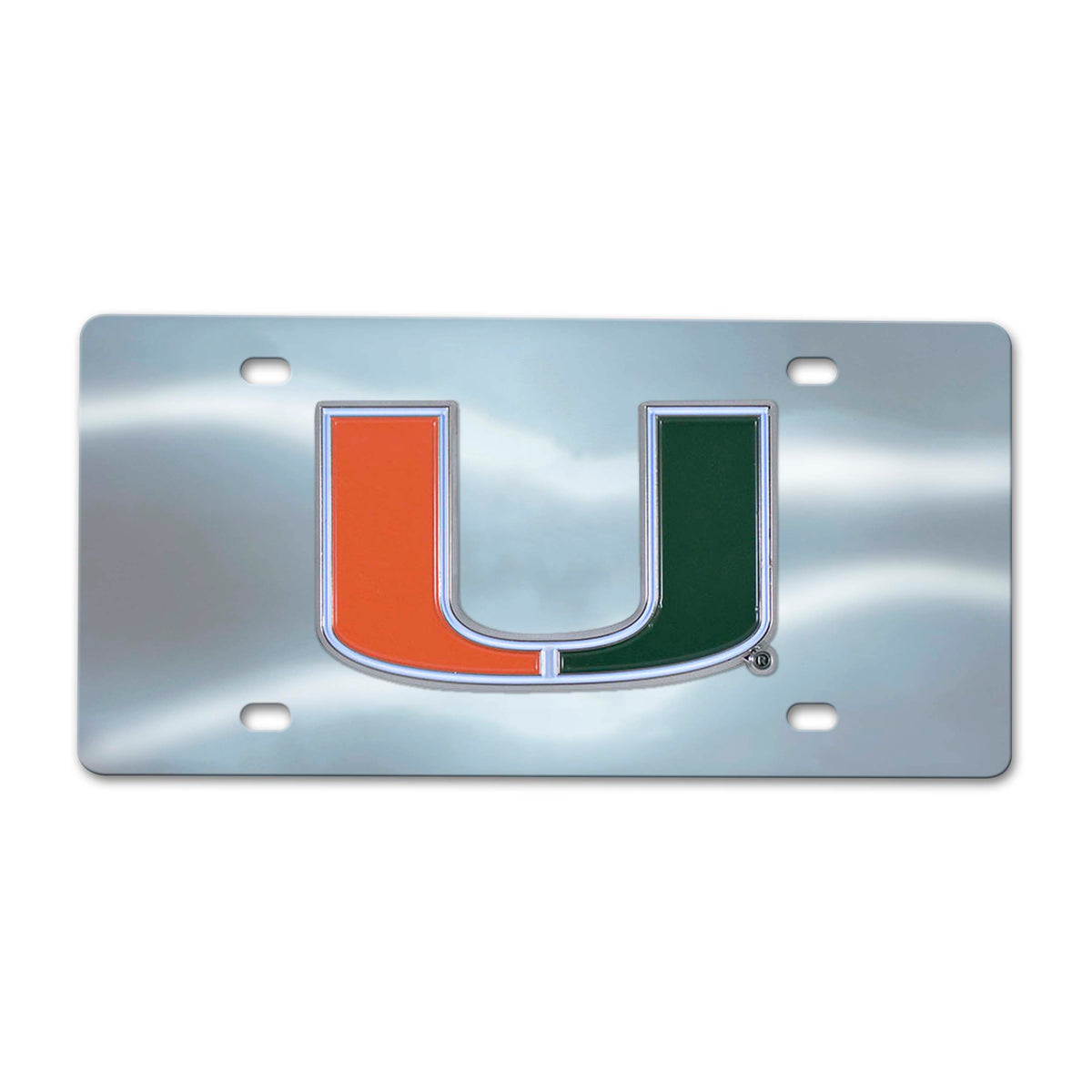 NCAA Miami Hurricanes Logo Brands Chrome Diecast License Plate