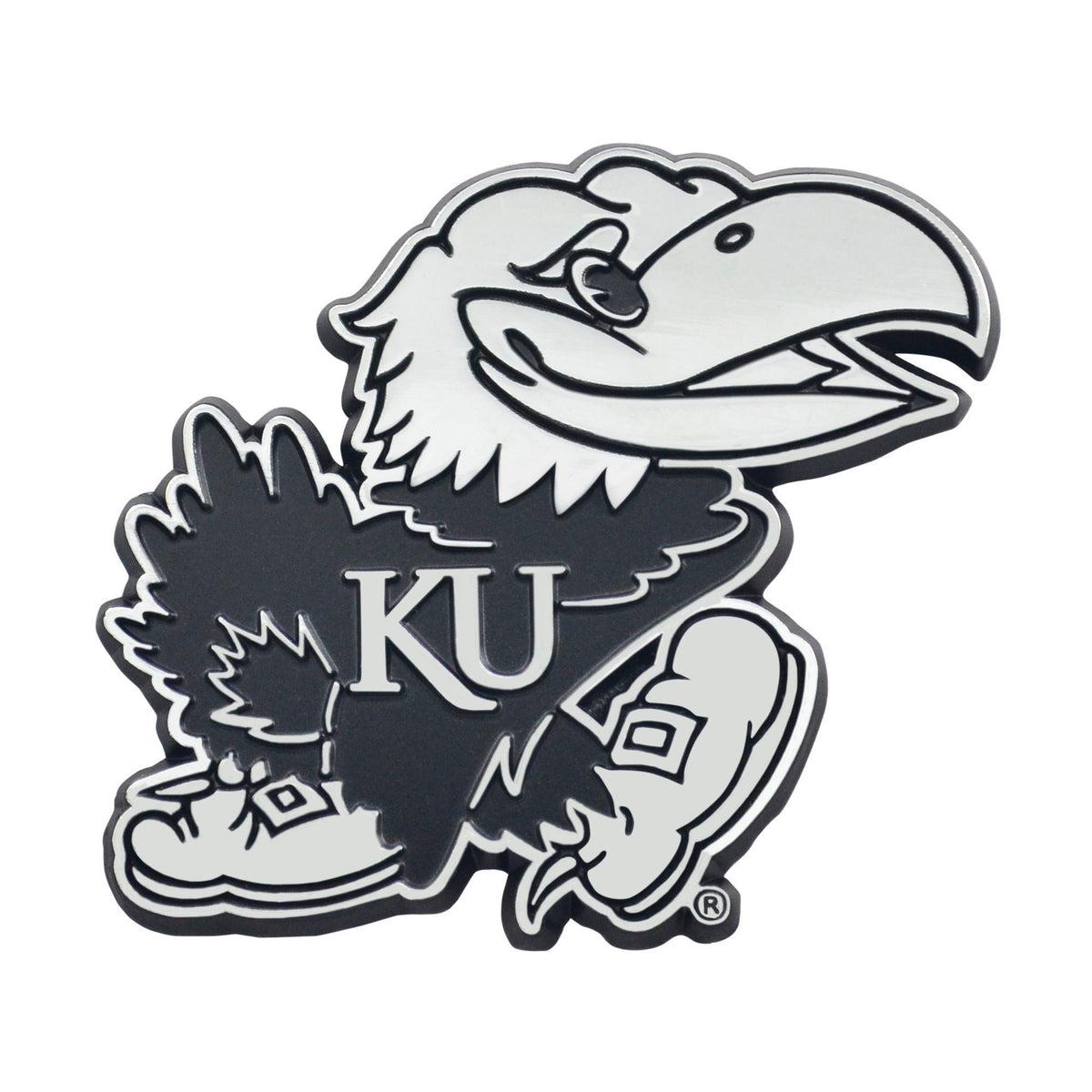 NCAA Kansas Jayhawks Logo Brands Chrome Metal Emblem