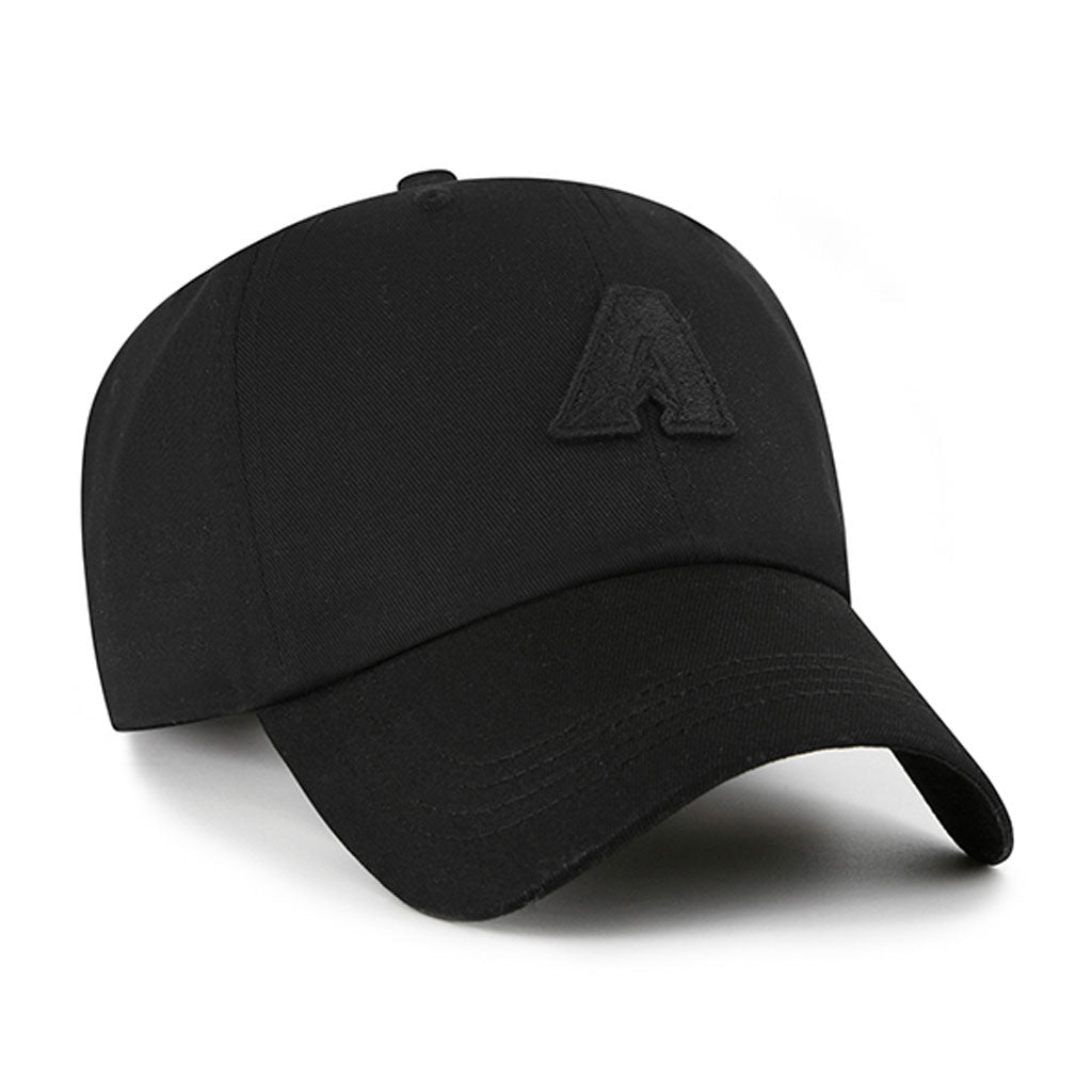 MLB Arizona Diamondbacks '47 Black on Black Contemporary Clean Up Adjustable Hat - Black