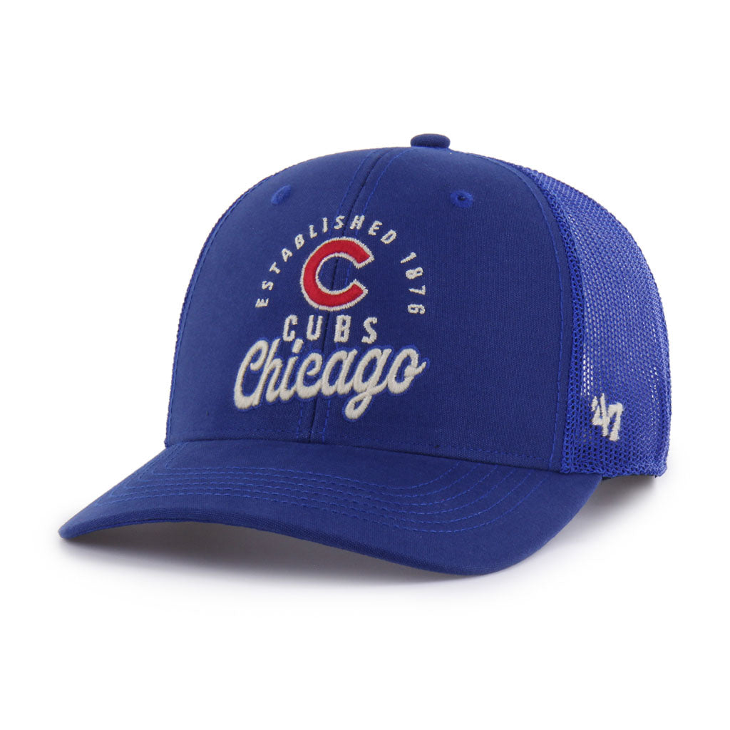 MLB Chicago Cubs '47 Vintage Pitstop Trucker Snapback Hat - Blue