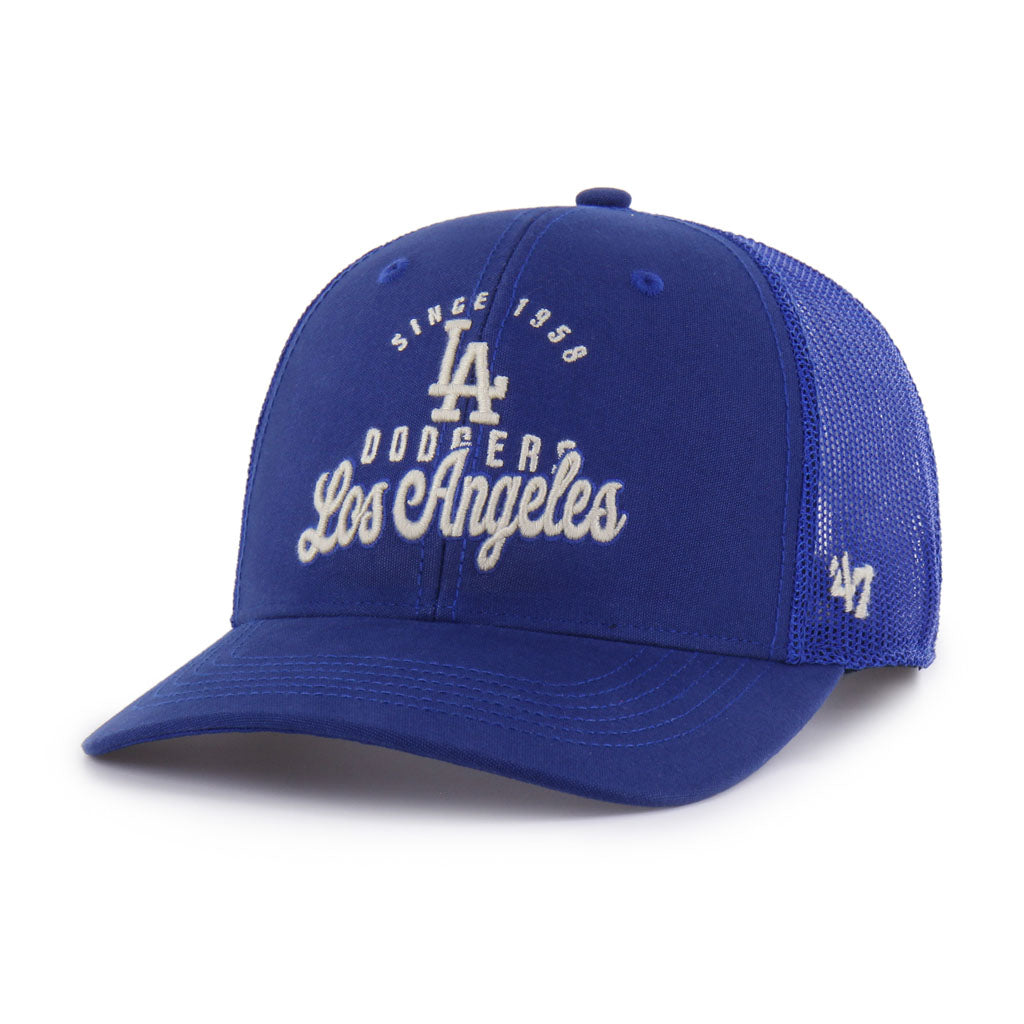 MLB Los Angeles Dodgers '47 Vintage Pitstop Trucker Snapback Hat - Blue