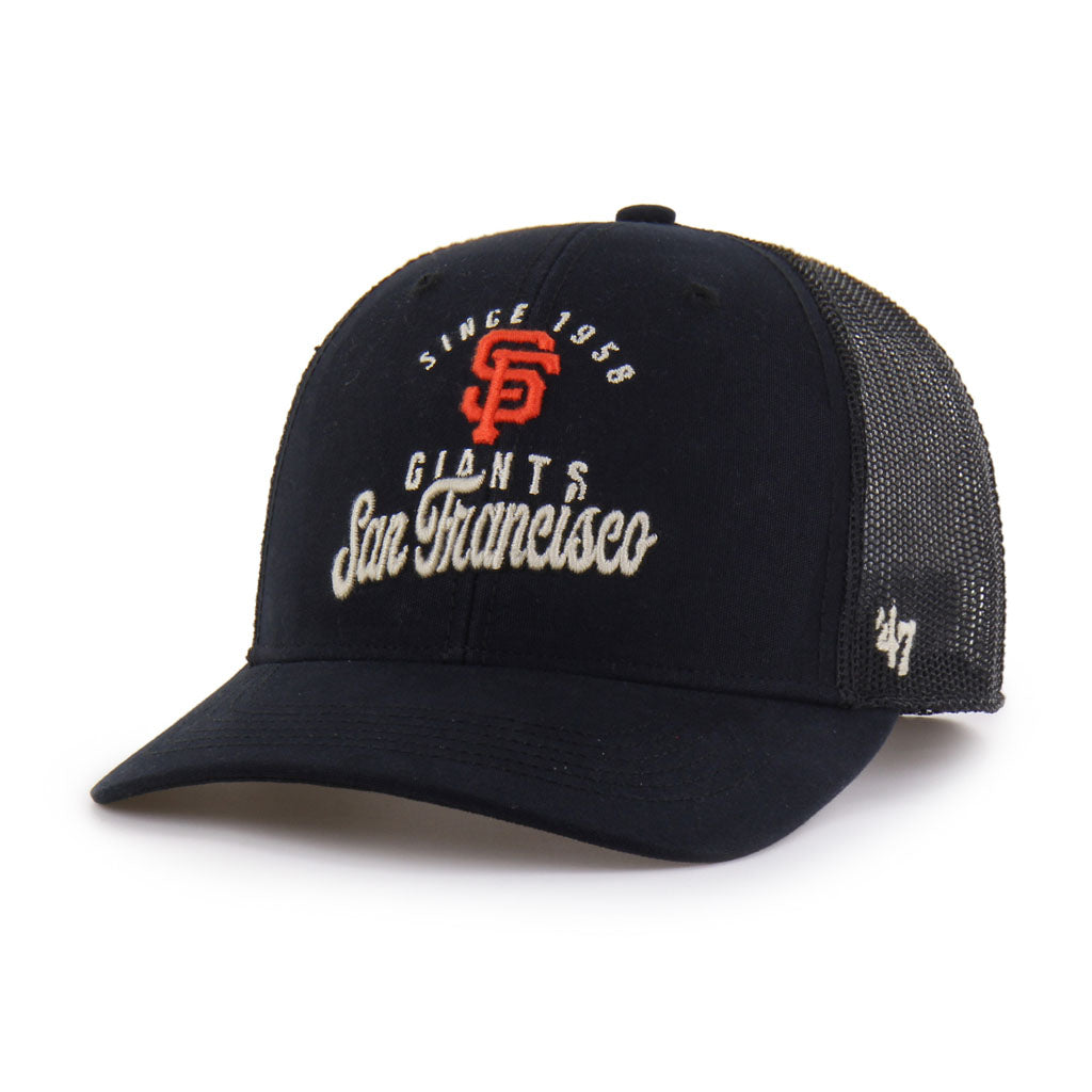 MLB San Francisco Giants '47 Vintage Pitstop Trucker Snapback Hat - Black
