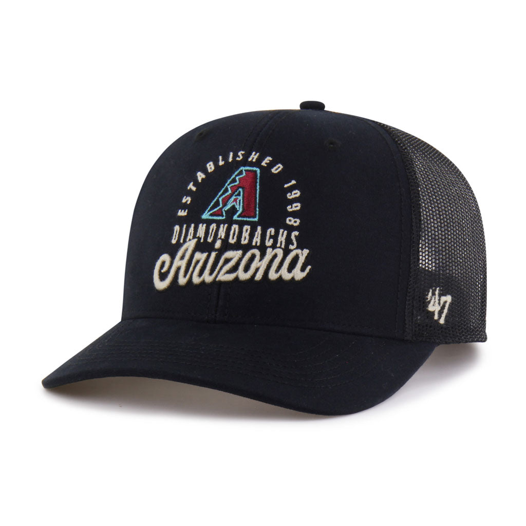MLB Arizona Diamondbacks '47 Vintage Pitstop Trucker Snapback Hat - Black